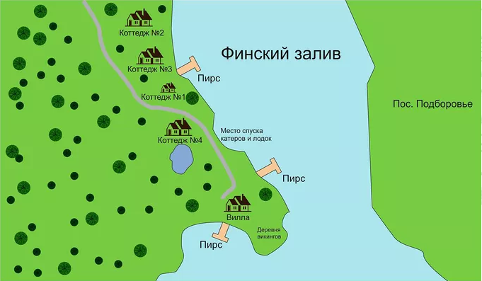 База отдыха "Моя мечта"  - Поселок Подборовье карта.png
